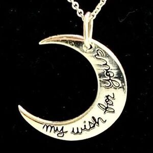 AAV# Italian Sterling 925 Silver Moon Pendant & Sterling Chain
